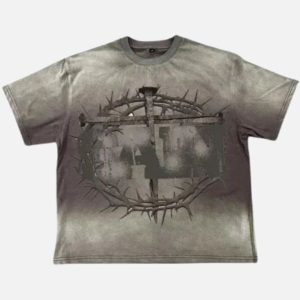 Cross T Shirt Grey Shirt