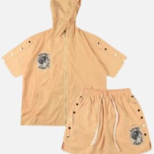 Saint Vanity Nylon Short Set Beige