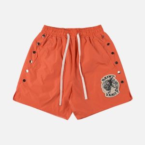 Saint Vanity Orange Nylon Top Shorts